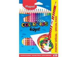 Kredki ołówkowe Maped Colorpeps OOPS ŚCIERALNE 18 kol. (832800)