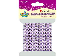 Taśma ozdobna Titanum Craft-Fun Series z kryształkami fioletowa 4 mm 1,5 m (0,6x150cm)