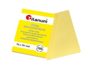 Notes samoprzylepny Titanum żółty 100k 76 mm x 101 mm (S-2002)