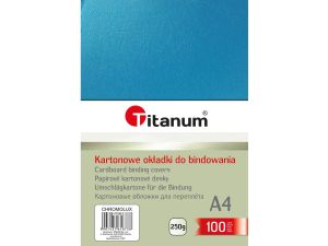 Karton do bindowania Titanum błyszczący - chromolux A4 - niebieski 250 g