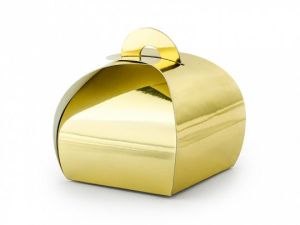 Pudełko na prezent Partydeco złote (1 op. / 10 szt.) 60mm x 60mm x 55mm (PUDP23-019M)