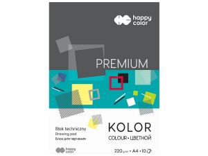 Blok techniczny Happy Color Premium A4 kolorowy 220g 10k 210 mm x 297 mm