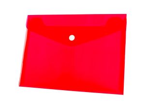 Teczka plastikowa na guzik Tetis koperta pp A5 kolor: czerwony 140 mic. 165mm x 225mm (BT610-C)