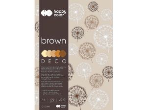 Zeszyt papierów kolorowych Happy Color Deco Brown A4 170g 20k 210 mm x 297 mm (HA 3717 2030-072)