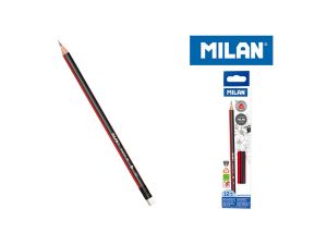 Ołówek Milan z gumką HB czarno-czerwony (712370312)