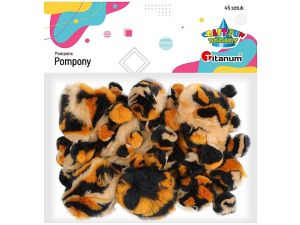 Pompony Titanum Craft-Fun Series cętki tygrysa brązowy 45 szt (16073E)