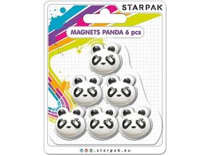 Magnes Starpak kształty  panda 6szt - biało-czarny (398962)