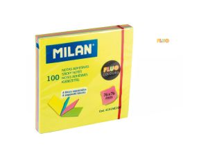 Notes samoprzylepny Milan Fluo mix fluo 100k 76mm x 76mm (4151NE100)