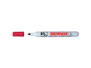 Marker permanentny Snowman, czerwony okrągła końcówka (G-02)