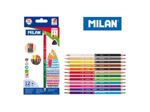 Kredki ołówkowe Milan trójkątne Bicolor 1131 24 kol. (07112312)