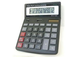 Kalkulator na biurko Vector (KAV DK-206BLK/GR)