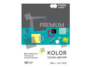 Blok techniczny Happy Color Premium kolorowy A3 mix 220g 10k 297 mm x 420 mm (HA 3722 3040-09)