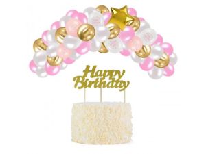Zestaw party Arpex balony urodzinowe dla dziewczynki LUX - 53 elementy (KP6722)