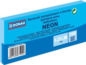 Notes samoprzylepny Donau Neon niebieski 300k 51 mm x 38 mm (7585011-10)