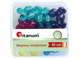 Magnes Titanum pinezki tablicowe 10 mm neodymowe - mix śr. 10 mm