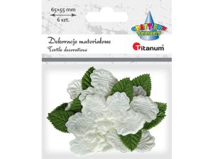 Ozdoba materiałowa Titanum Craft-Fun Series kwiaty gardenii (BY132)