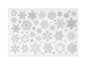 Naklejki świąteczne Godan Śnieżynki, mix, brokatowe srebrne (PF-NSBS)