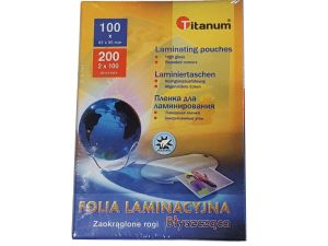 Folia do laminowania Titanum - przezroczysty 100 mic. 65 mm x 95 mm