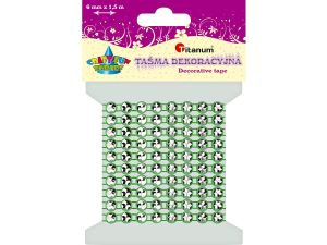 Taśma ozdobna Titanum Craft-Fun Series z kryształkami z kryształkami zielona 4 mm 1,5 m (0,6x150cm)