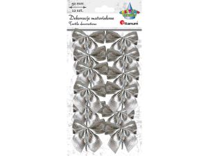 Ozdoba materiałowa Titanum Craft-Fun Series kokardy srebrne (19YH30-1)