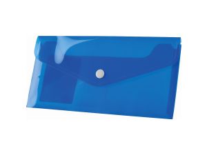 Teczka plastikowa na zatrzask Tetis koperta pp DL kolor: niebieski 140 mic. 110mm x 220mm (BT612-N)