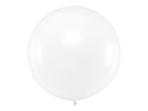 Balon gumowy Partydeco okrągły 1m, Pastel White biały 1000mm (OLBO-002)