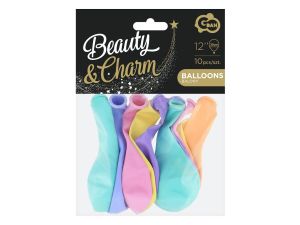 Balon gumowy Godan Beauty&Charm makaronowe pastel mix 10szt. mix 12cal (CB-1KMX)