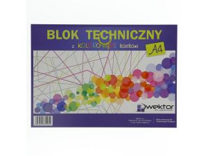 Blok techniczny Wektor kolor A4 mix 160g 10k