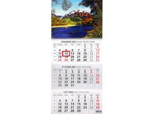 Kalendarz ścienny Beskidy kalendarz trójdzielny 715 mm x 285 mm (T1)