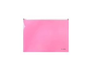Teczka plastikowa na suwak Biurfol A4 kolor: różowy (TSP-A4-01)