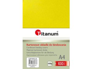 Karton do bindowania Titanum błyszczący - chromolux A4 - żółty 250 g