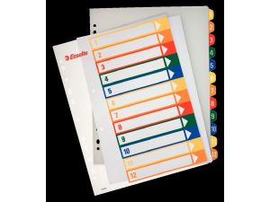 Przekładka numeryczna Esselte Maxi A4 mix kolorów 12k 1-12 245 mm x 305 mm (100214)