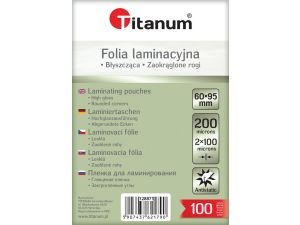 Folia do laminowania Titanum - przezroczysty 100 mic. 60 mm x 95 mm