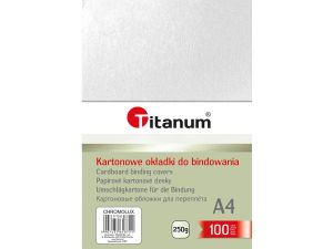 Karton do bindowania Titanum błyszczący - chromolux A4 - biały 250 g