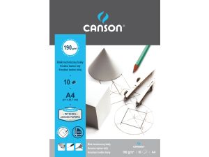 Blok techniczny Canson A4 biały 190g 10k 210mm x 297mm (400015145)