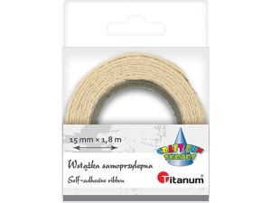 Wstążka Titanum Craft-Fun Series koronka bawełniana samoprzylepna kremowa 15mm 1,8m (D12-2)