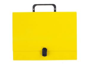 Teczka z szerokim grzbietem na zatrzask VauPe Classic A4 kolor: żółty (304/28)