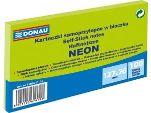 Notes samoprzylepny Donau Neon zielony 100k 127 mm x 76 mm (7588011-06)
