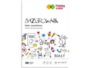 Blok rysunkowy Happy Color A4 biały 80g 100k (HA 3708 2030-0B100)