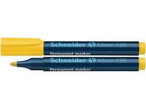 Marker permanentny Schneider Maxx 130, żółty 1,0-3,0mm okrągła końcówka (113005)