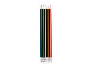 Ołówek Strigo HB z gumką w kolorowe paski 5902315575646 (SSC279)