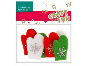 Ozdoba świąteczna Craft Fun rękawica 6szt (383934)