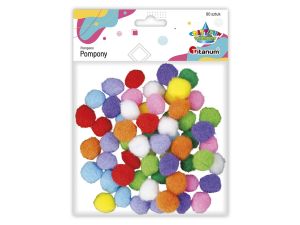 Pompony Titanum Craft-Fun Series Pastelowe poliestrowe mix 60 szt (20TH1020-13)