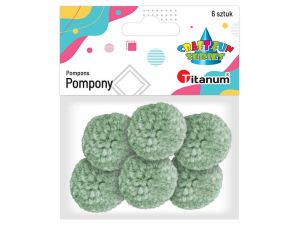 Pompony Titanum Craft-Fun Series pastelowe zielony jasny 6 szt (DIY19308)