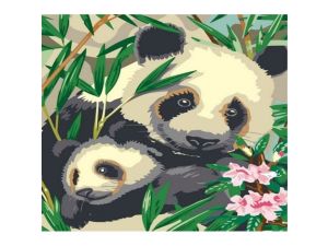 Zestaw kreatywny Norimpex malowanie po numerach - pandy 40x50cm (NO-1008947)